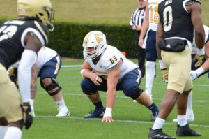 Cole Strange was just the second Moc to compete in both the Reese's Senior Bowl and the NFL Scouting Combine (photo courtesy of Chattanooga Athletics).