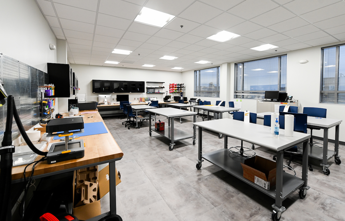 The Hatch It! Lab is located in the Center for Innovation and Entrepreneurship inside the Mapp Building.