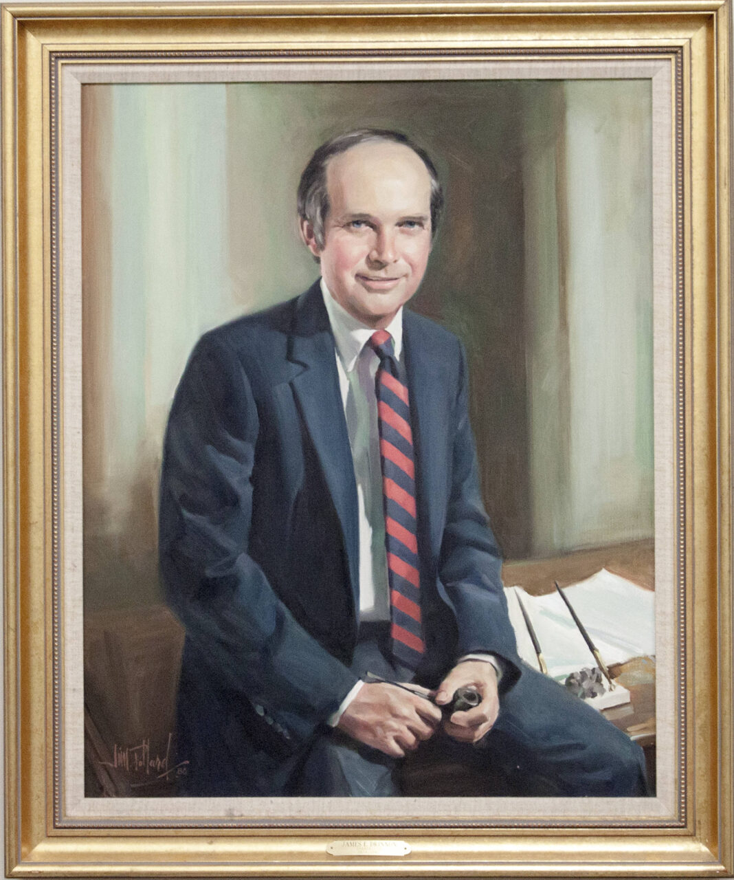 Oil on canvas portrait of Chancellor James Drinnon, courtesy of the University of Tennessee at Chattanooga Special Collections.