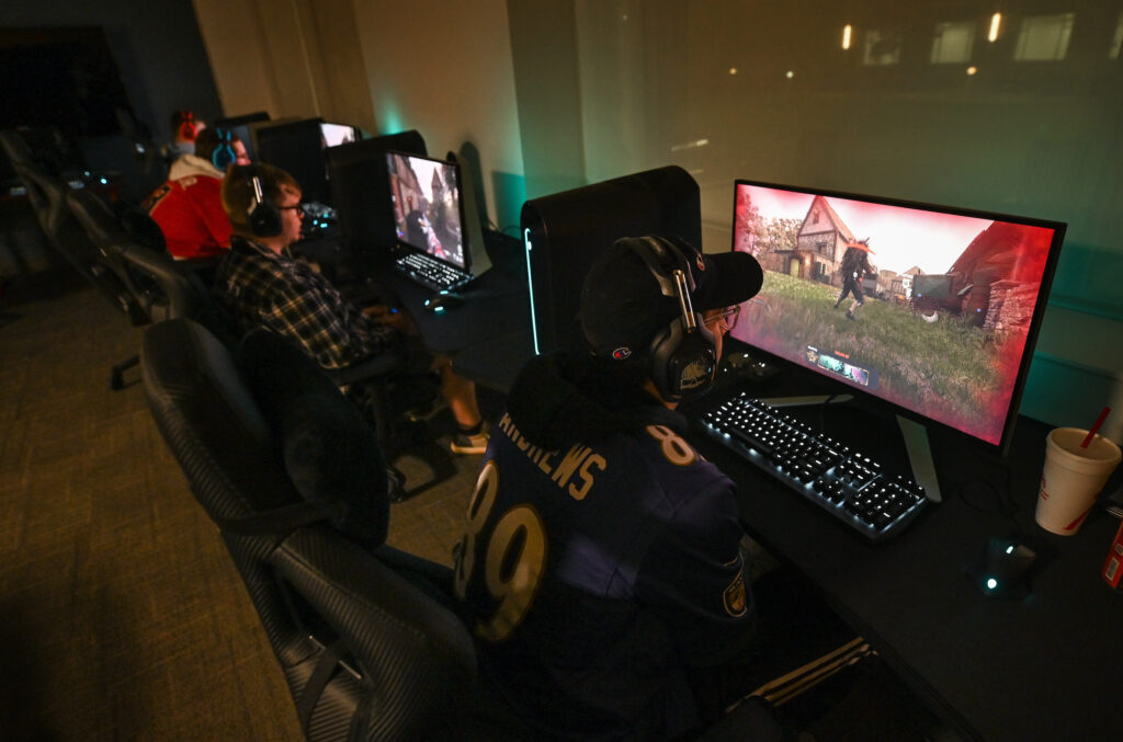 The esports team plays "Call of Duty" in West Campus Housing.