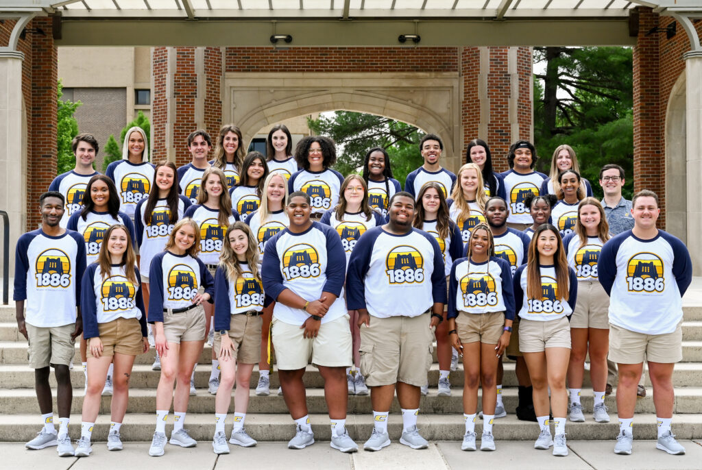 UTC orientation leaders pose for photos Friday, June 3, 2022, on Chamberlain Field. Photos by Angela Foster.