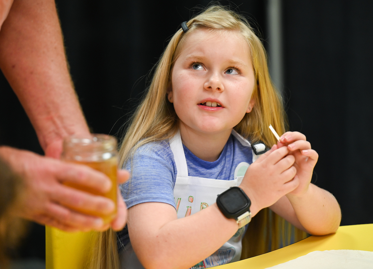 Getting ready to taste honey