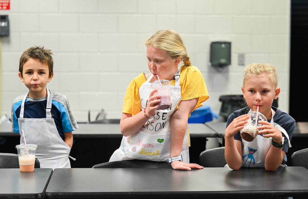 Slurping a smoothie