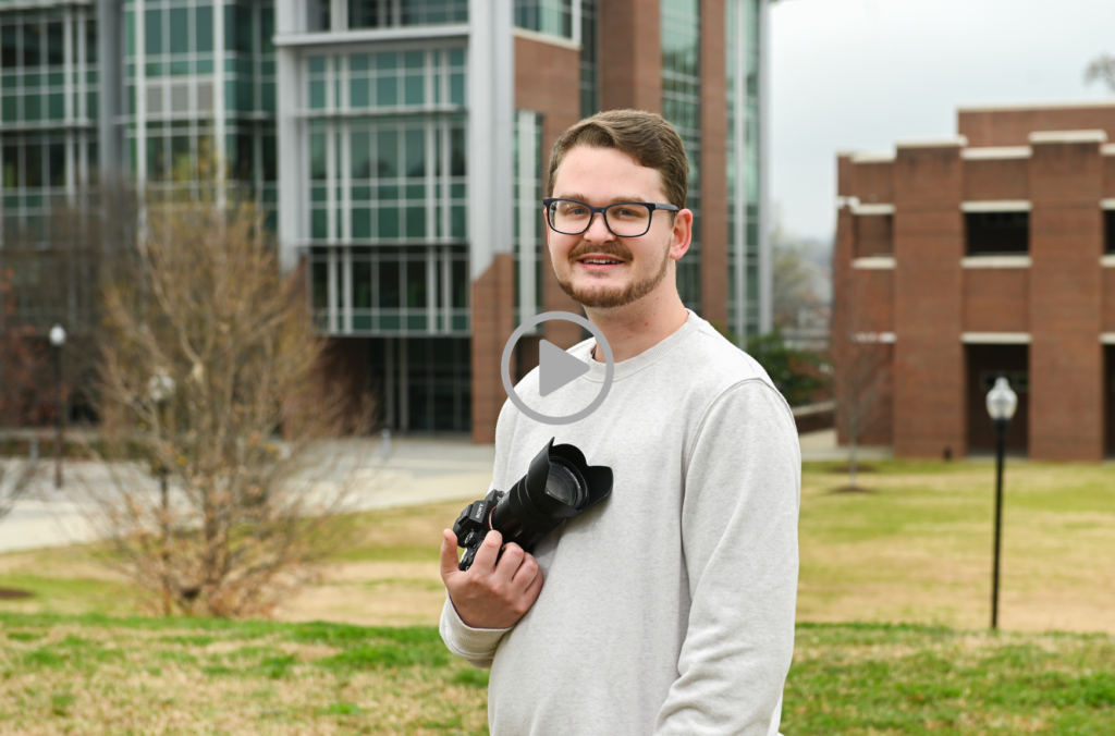 During his time as a UTC student, Jerrod Niles chose the work of artist Amanda Brazier for his multimedia project, “The Field Below.” Photo by Angela Foster.