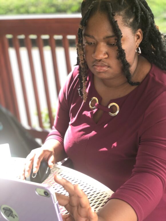 This summer, senior Olivia Morris is interning remotely for Tachyon HPC from her home in the Knoxville area. Photo provided by Olivia Morris.