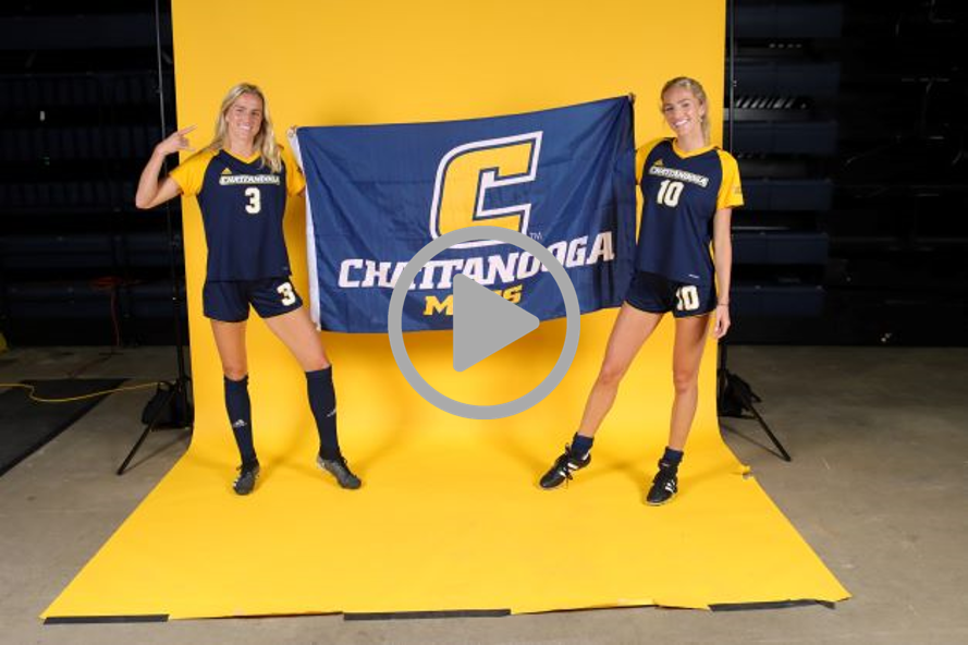 Twins Maggie (#3) and Samantha Shaw (#10) were teammates on the UTC women's soccer team. 