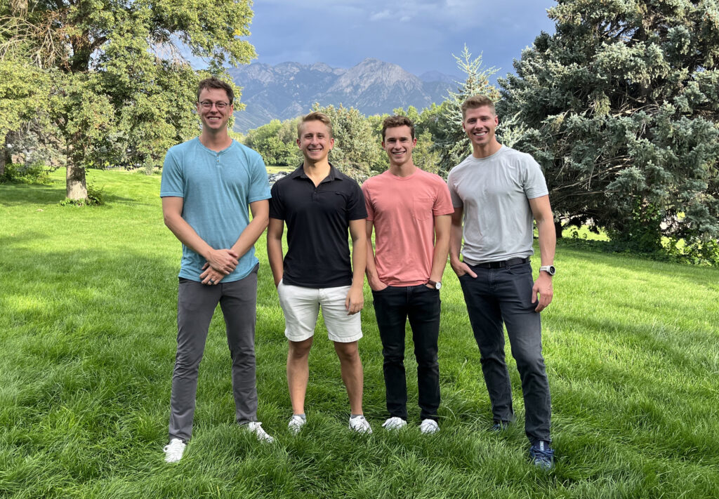 The Levo Financial team, which now calls Salt Lake City home, has UTC and Chattanooga ties. From left: Justin Clark (system architect), Zach McCormick (CEO), Nick McCormick (front-end developer), Dillon Martin (COO and head of compliance).