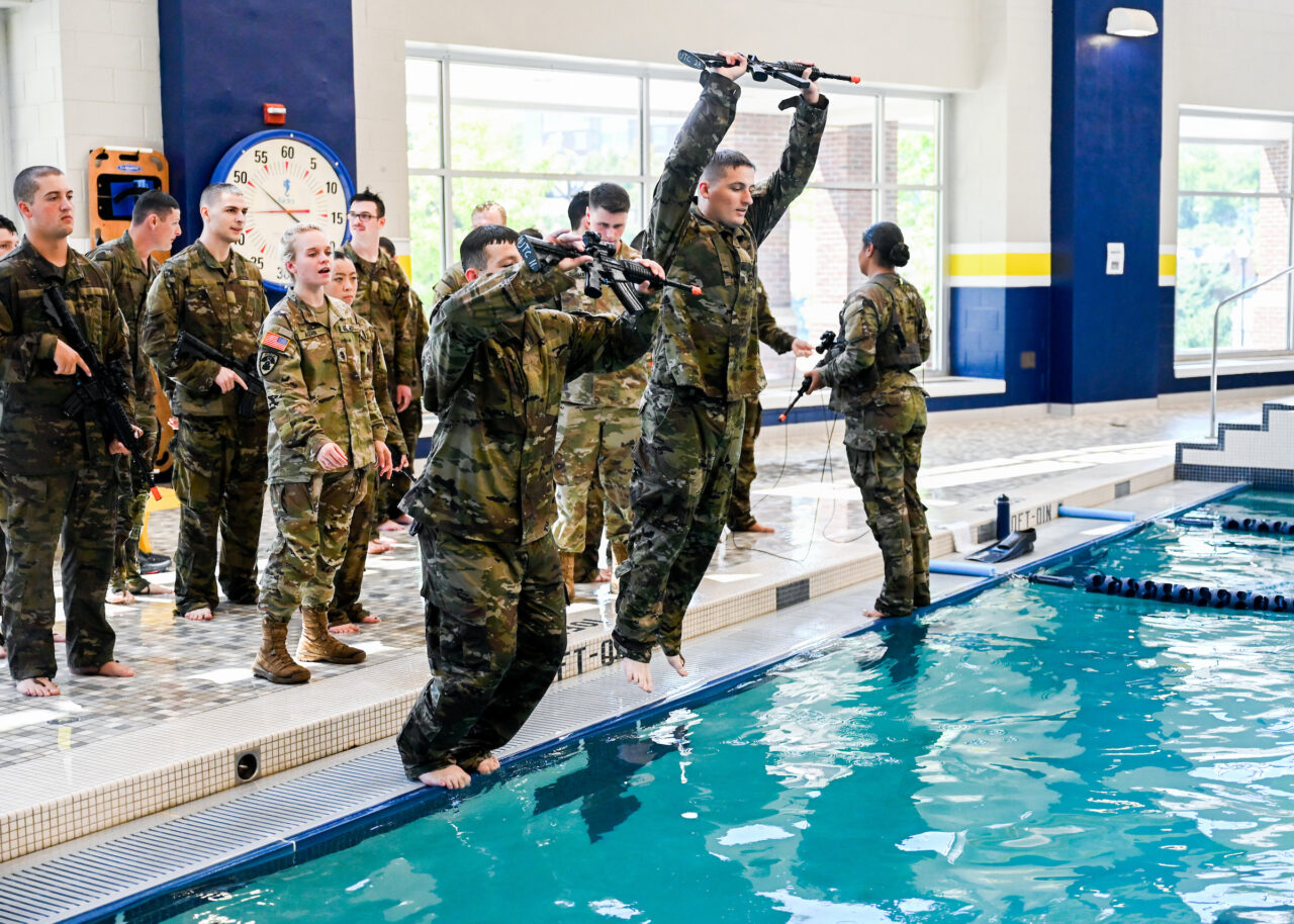 ROTC combat water survival skills test Thursday, Sept. 1, 2022 at the ARC.