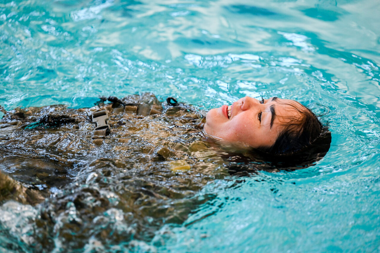 ROTC combat water survival skills test Thursday, Sept. 1, 2022 at the ARC.