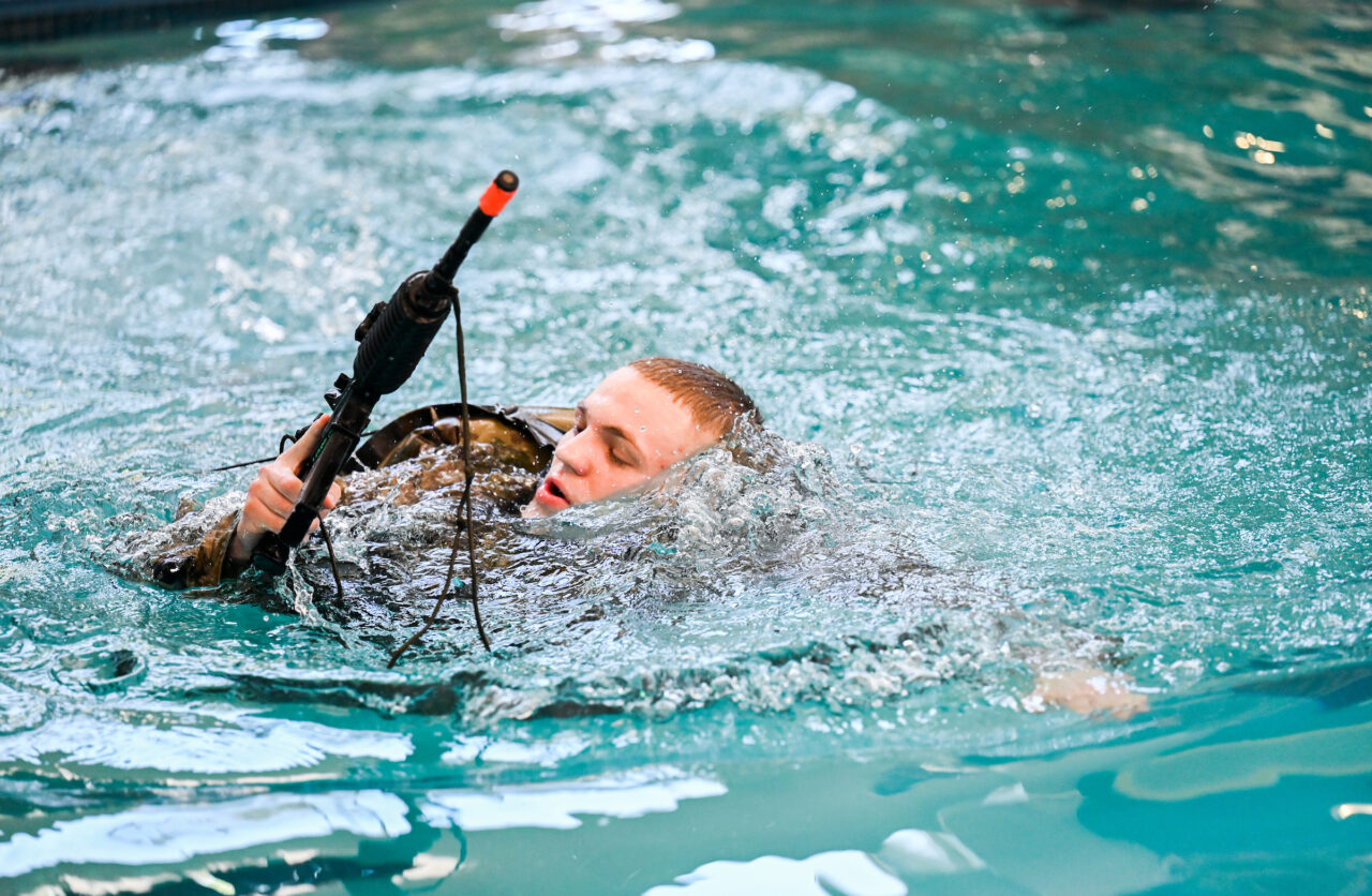 ROTC combat water survival skills test Thursday, Sept. 1, 2022 at the ARC.