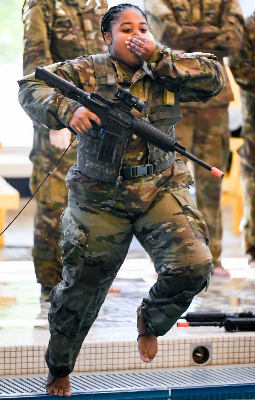 ROTC combat water survival skills test Thursday, Sept. 1, 2022 at the ARC.