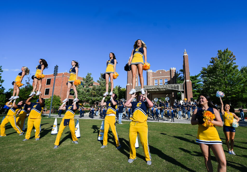 Homecoming Pep Rally at the Chamberlain Field Pavilion, Sept. 12, 2022. Photo by Angela Foster.