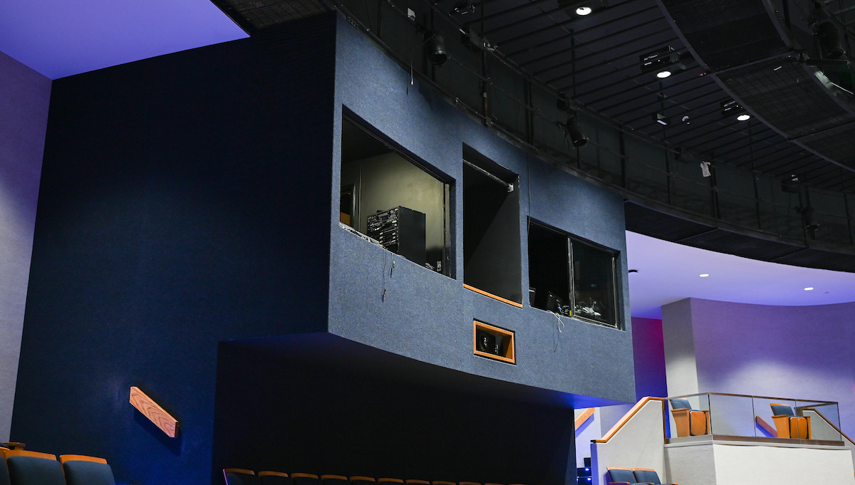 The Roland Hayes Concert Hall now has a control room with new equipment for sound and lights.