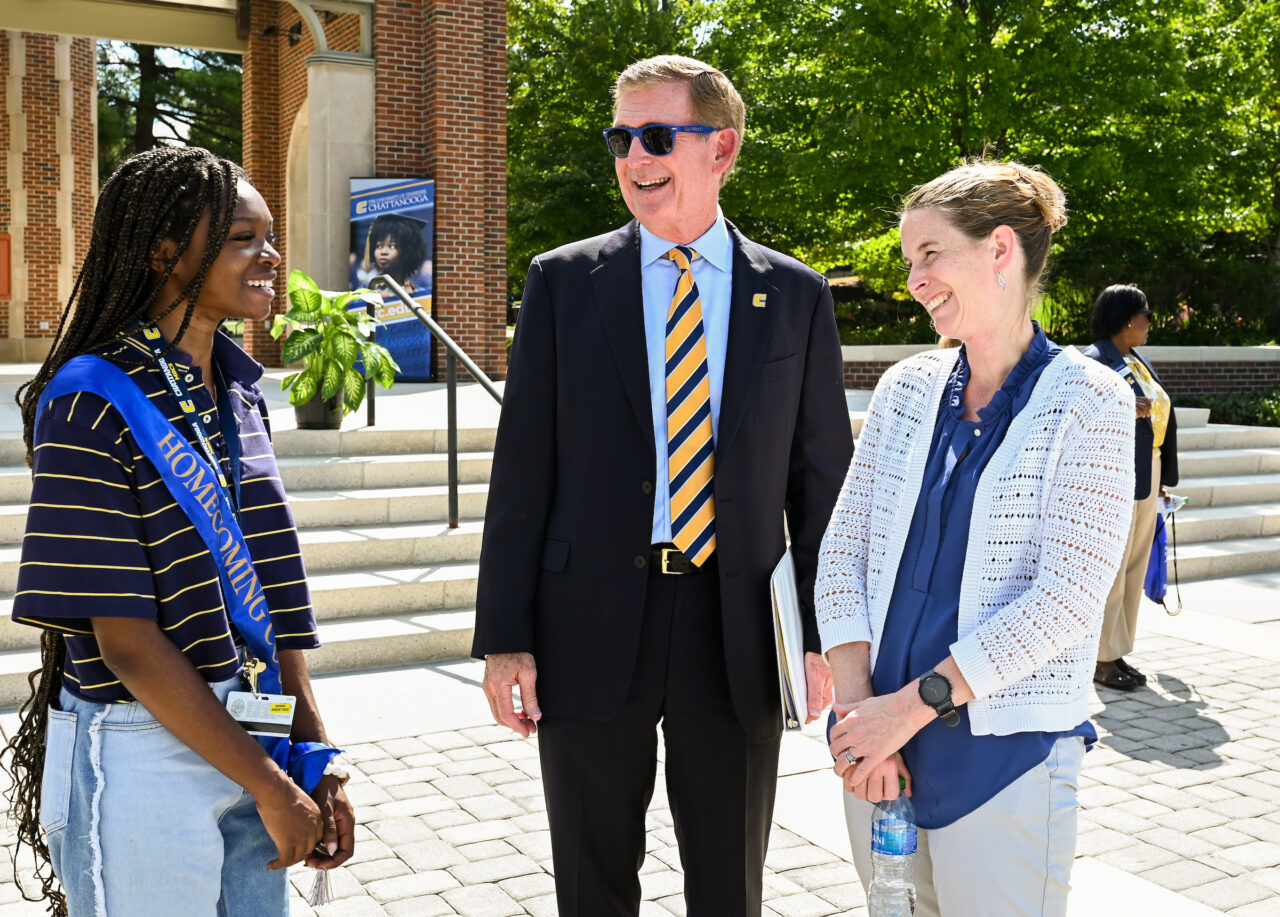 Chancellor Steve Angle delivers the State of the University speech Friday, Sept. 16, 2022 on Chamberlain Field.