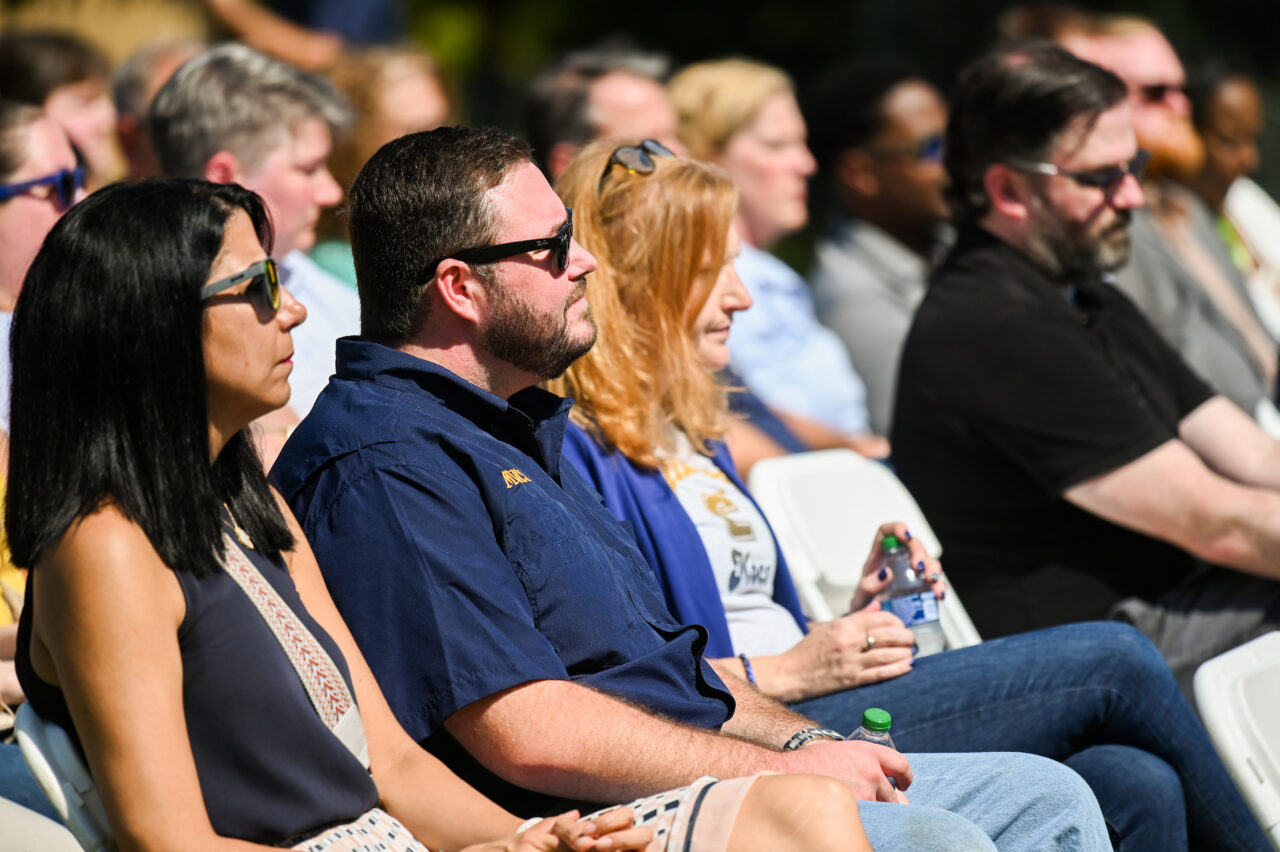 Chancellor Steve Angle delivers the State of the University speech Friday, Sept. 16, 2022 on Chamberlain Field.