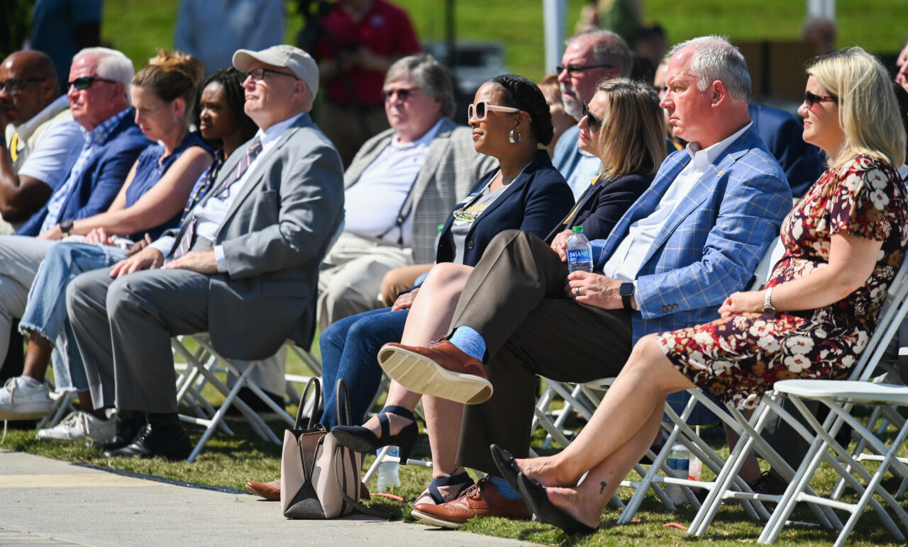 Chancellor Steve Angle delivers the State of the University speech Friday, Sept. 16, 2022 on Chamberlain Field.
