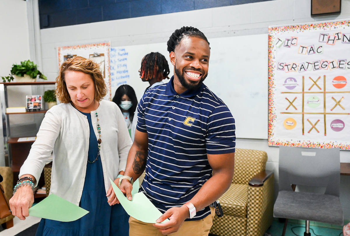 UTC's Terrence Banks and Kim Wingate.