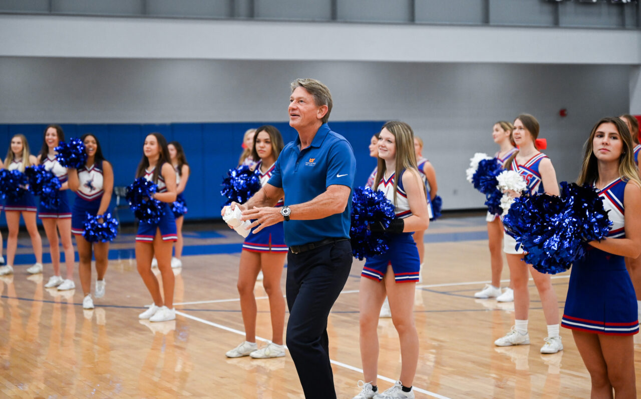 UT President Randy Boyd and UTC Chancellor Steve Angle attend the UT Promise event Tuesday, Sept. 13, 2022 at Cleveland High School.
