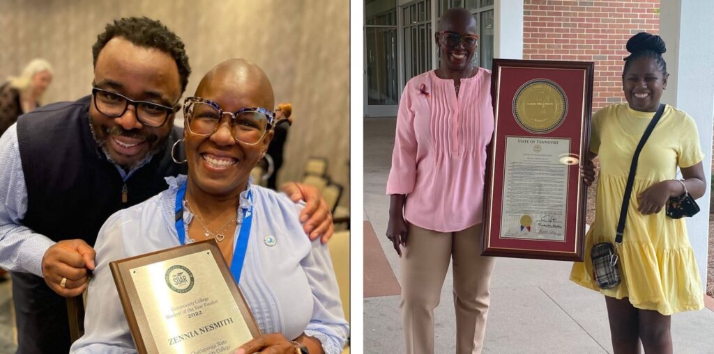 Left photo: Allen and Zennia Nesmith. Right photo: Zennia Nesmith and her daughter, Chyna Crockett. Photos courtesy of Zennia Nesmith. 