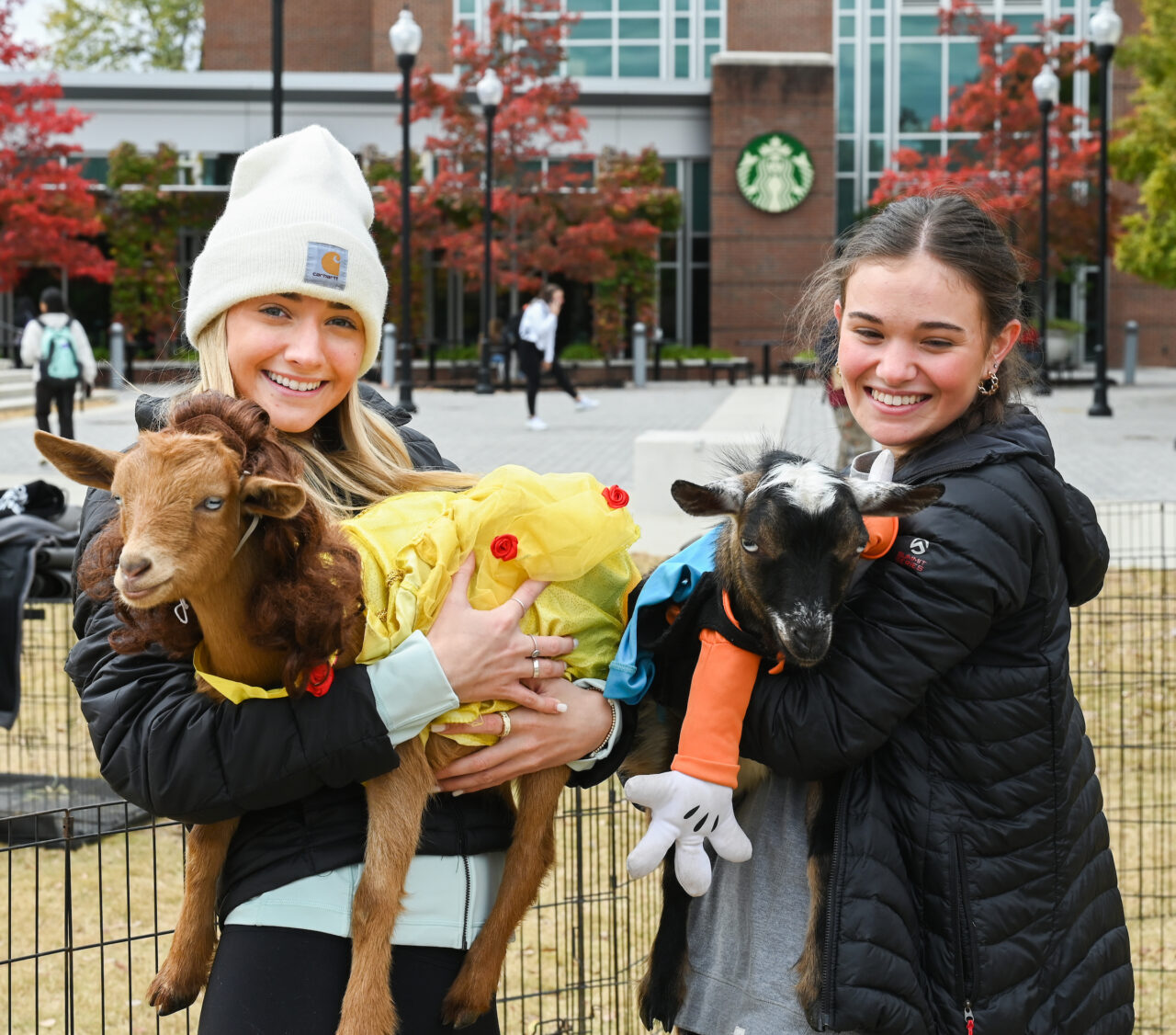 Halloween Goat Yoga class, Wednesday, Oct. 26, 2022 on Chamberlain Field.