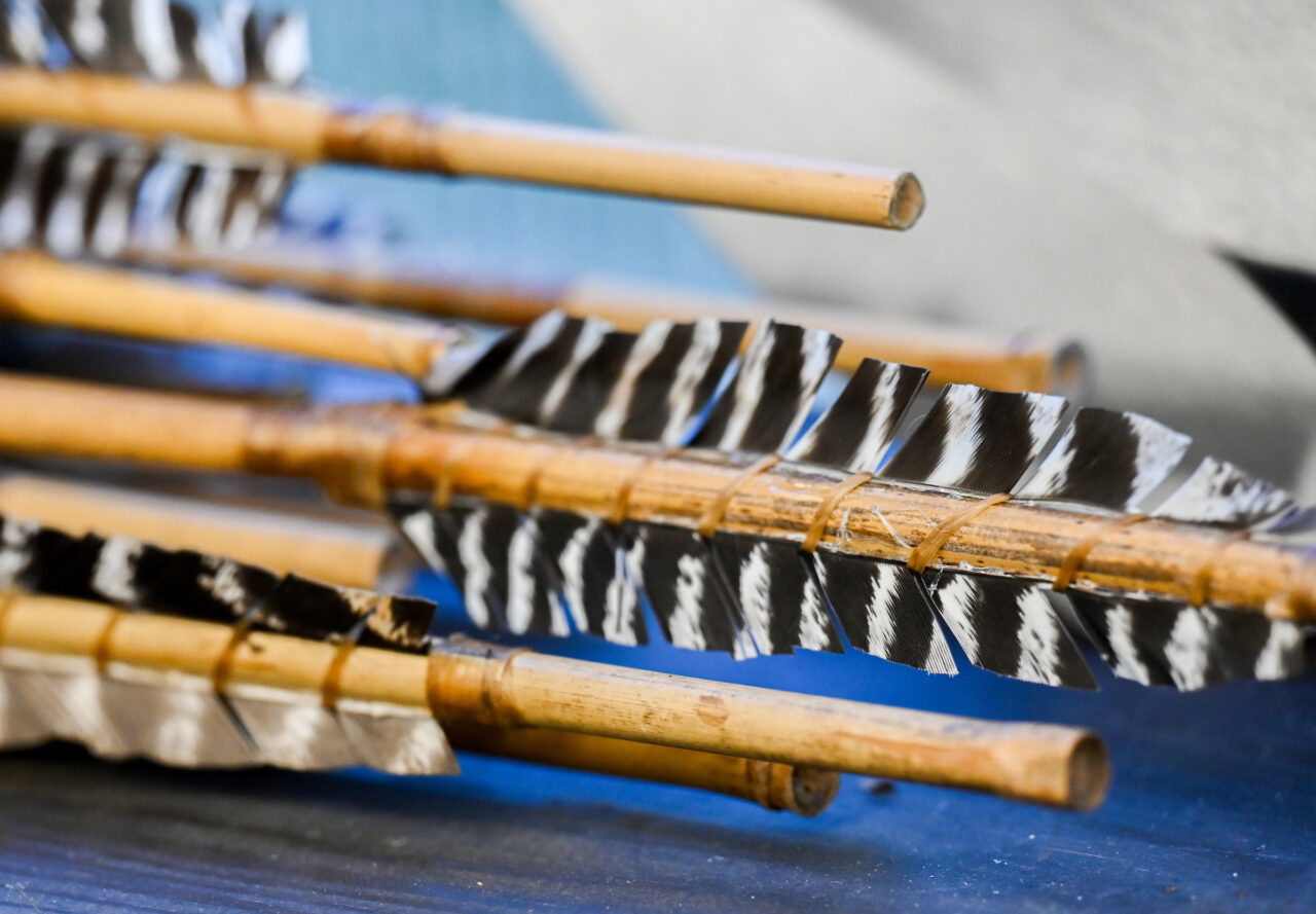 Archaeology and history students making Paleo tools and weapons, Wednesday,Oct. 5, 2022 in Brock Hall.