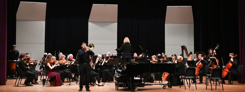 The UTC Symphony Orchestra is conducted by Sandy Morris. Photo by Angela Foster.