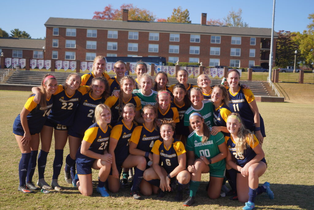 Mocs team photo after playing to a 1-1 draw at Furman on Oct. 23, clinching the Southern Conference regular-season title. Credit: Furman Athletics