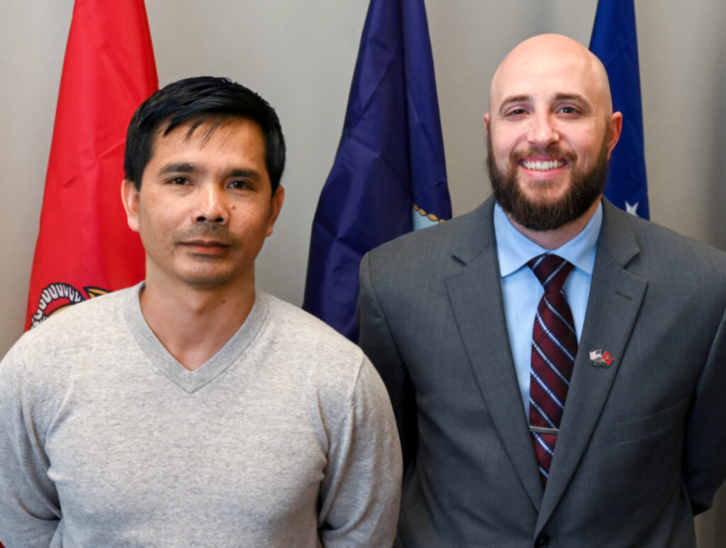 Sam Mao, left, and Robert Dorsett of the UTC Veteran and Military Affairs staff. Photo by Angela Foster.