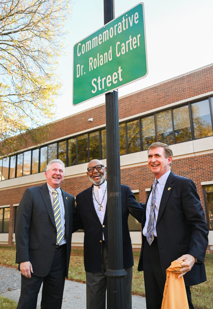 Roland Carter, Friday, Nov. 4, 2022 on Vine Street near the Fine Arts Center.