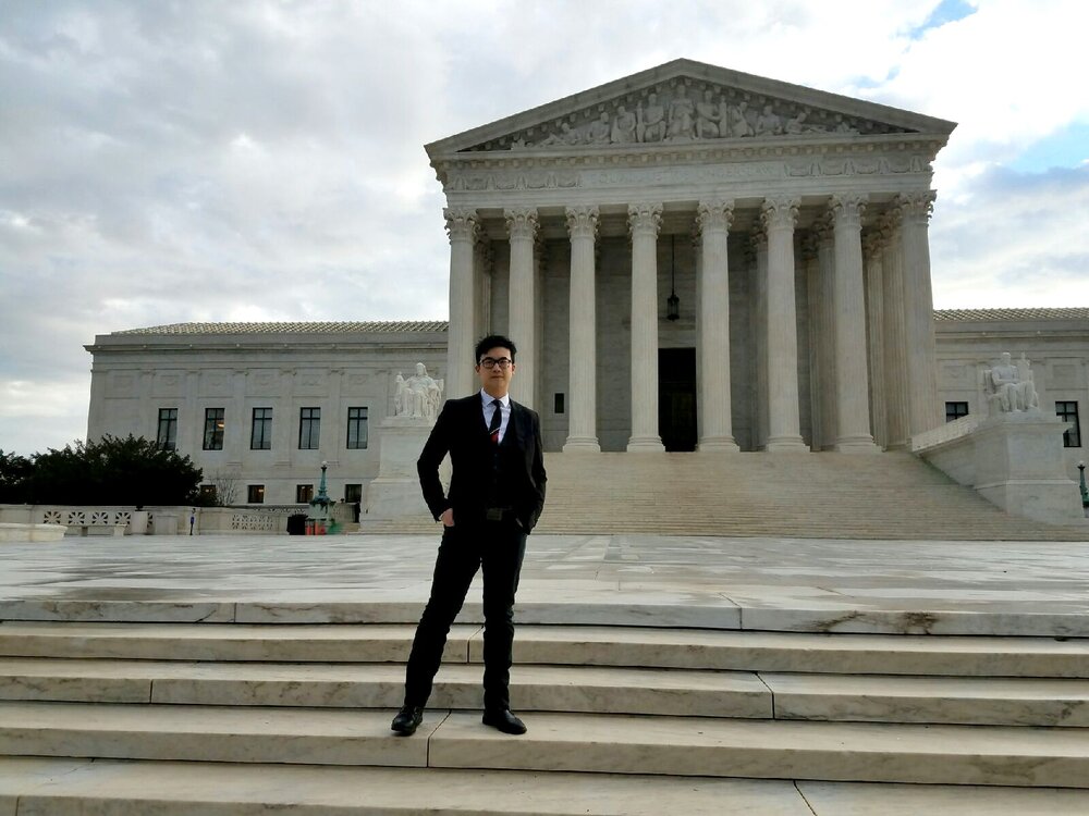 Simon Tam at the Supreme Court. Photo credit: simontam.org
