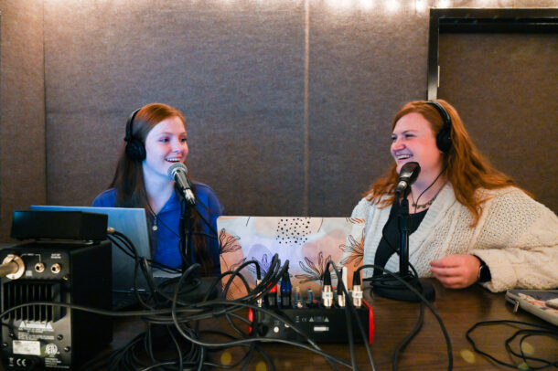 Perch students Breanna Powers, left, and Hannah Engelbrecht
