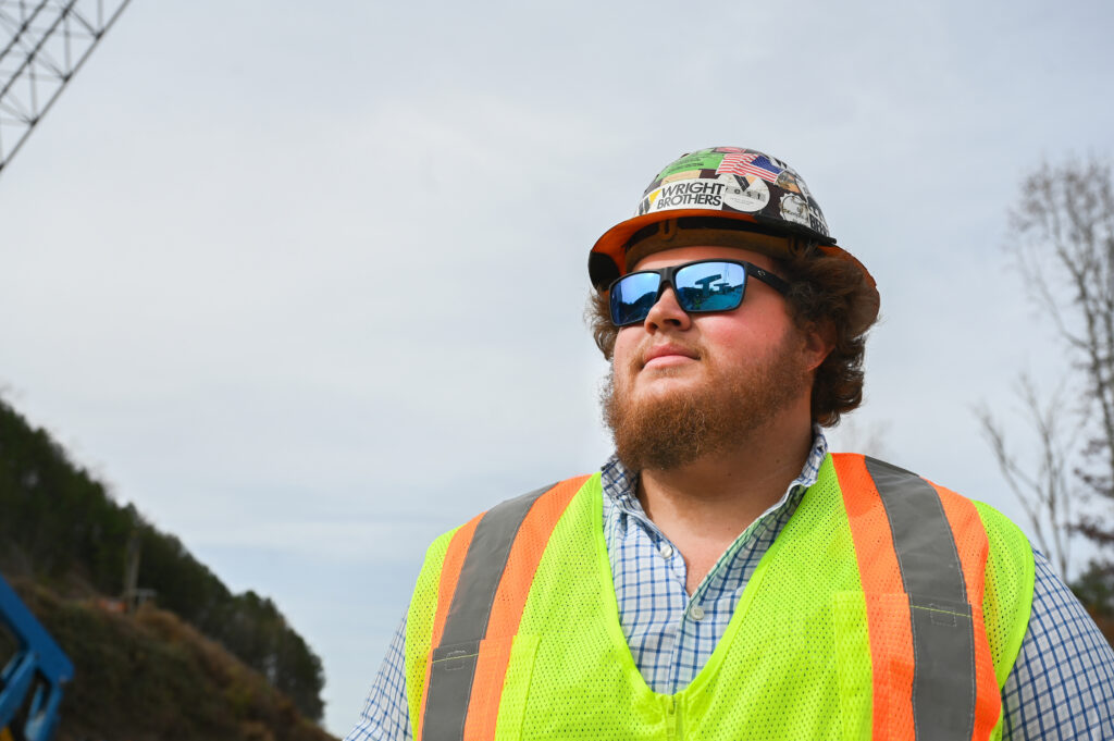 Jarrett Spradlin is working full-time for Wright Brothers Construction Co. while completing his UTC education.