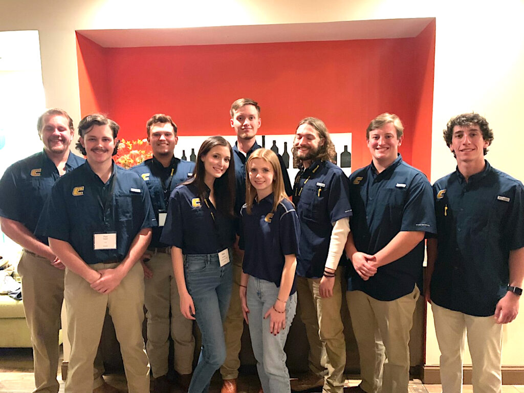 Members of the UTC Construction Competition Team are, from left, Jace Holt, Joshua Wilson, Zion Laoo, Paris Cornelison, Grant Watson, Madison Williams, Levi Thornton, Wesley Boyle and Elijah Kerr.
