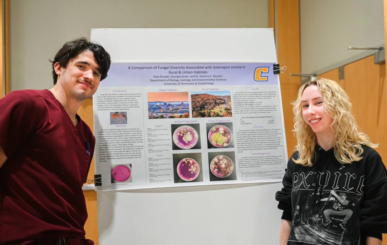 Poster presentations from students of Drs. Beasley, Hayes and Leasi, Monday, Dec. 5, 2022 in the Tennessee Room.