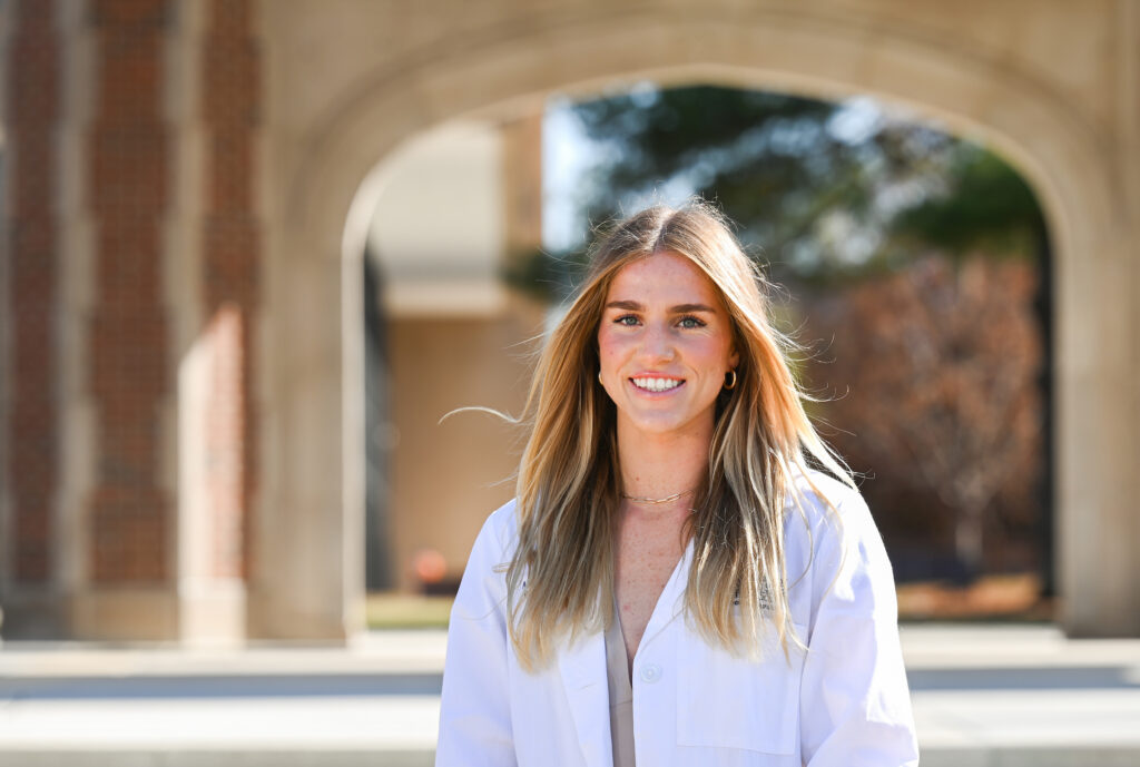 Maggie Shaw, who will receive a bachelor’s degree in nursing, was a three-time all-Southern Conference first-team soccer selection and a two-time SoCon Defensive Player of the Year. Photo by Angela Foster.