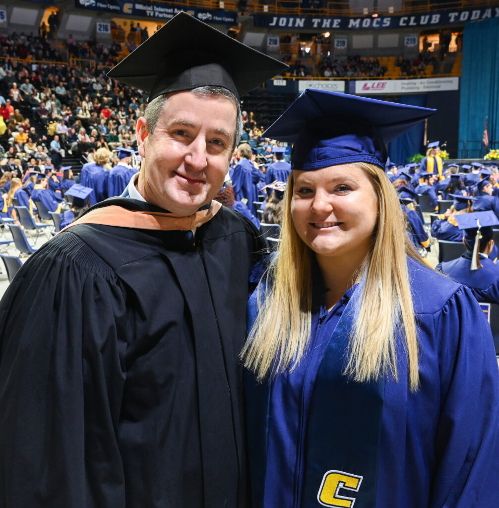 Jay Dale, president of the UTC Alumni Board of Directors, and his daughter, Emma. Photo by Angela Foster.