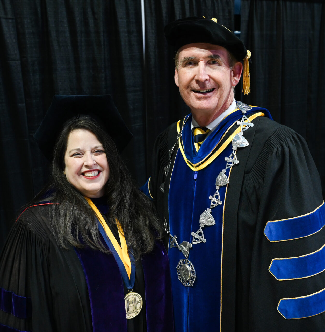 Dr. Michelle Deardorff was presented with the first Chancellor's Medal of Excellence by Chancellor Steven R. Angle during Dec. 17, 2022, commencement ceremonies. Photo by Angela Foster.