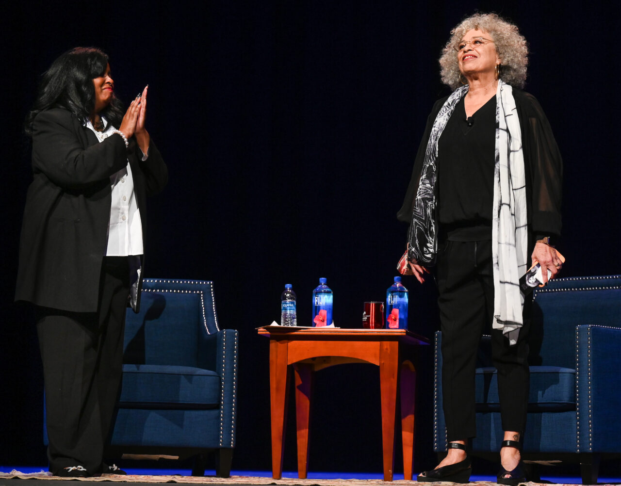 Angela Davis, MLK Day series speaker, Tuesday, Jan. 24, 2023 in the Roland Hayes Auditorium.