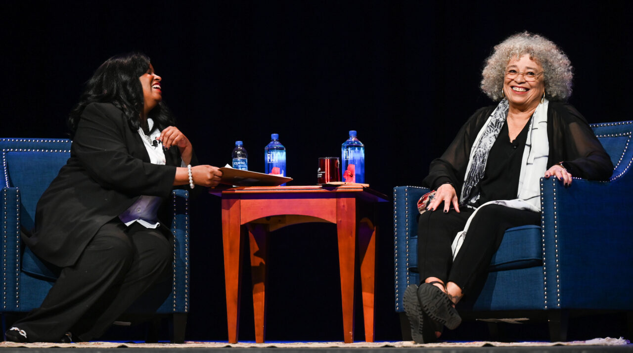 Angela Davis, MLK Day series speaker, Tuesday, Jan. 24, 2023 in the Roland Hayes Auditorium.