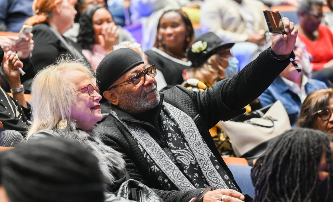 Angela Davis, MLK Day series speaker, Tuesday, Jan. 24, 2023 in the Roland Hayes Auditorium.