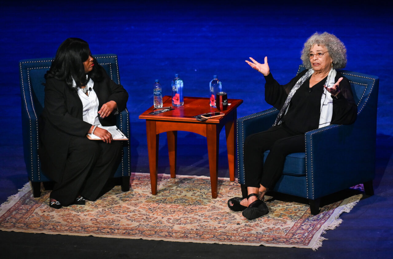 Angela Davis, MLK Day series speaker, Tuesday, Jan. 24, 2023 in the Roland Hayes Auditorium.