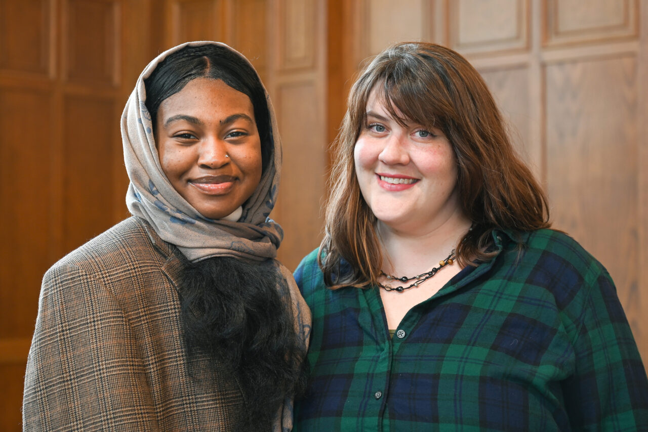 Senior Lola Oke, a Brock Scholar and political science major, and Leslie Pusey, director of the UTC Office of National Scholarships. Photo by Angela Foster.