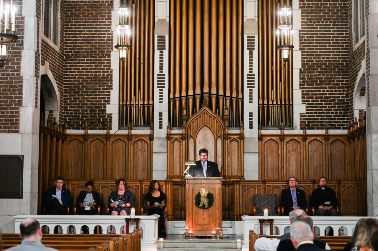 Blue and Gold memorial Monday, Feb. 27, 2023 in Patten Chapel.