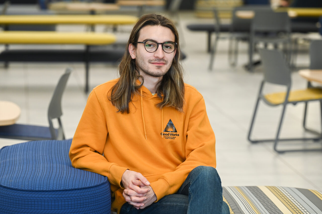 Dogu Sahin, a graduate student from Ankara, Turkey, is pursuing a master’s degree in mechanical engineering at UTC. Photo by Angela Foster.