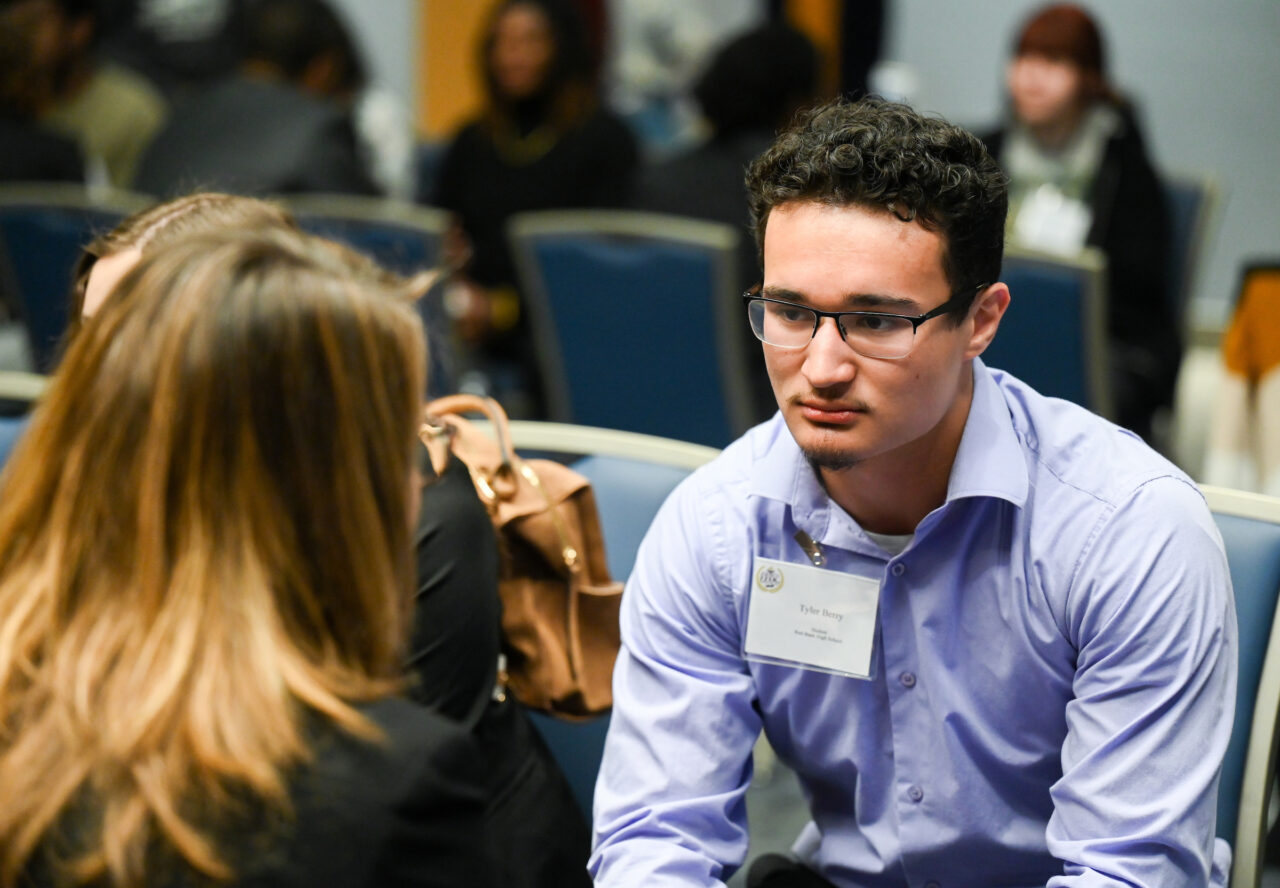 High school students attend the Education Equal Opportunity Group’s Career Speed Networking Wednesday, Mar. 8, 2023 in the University Center.