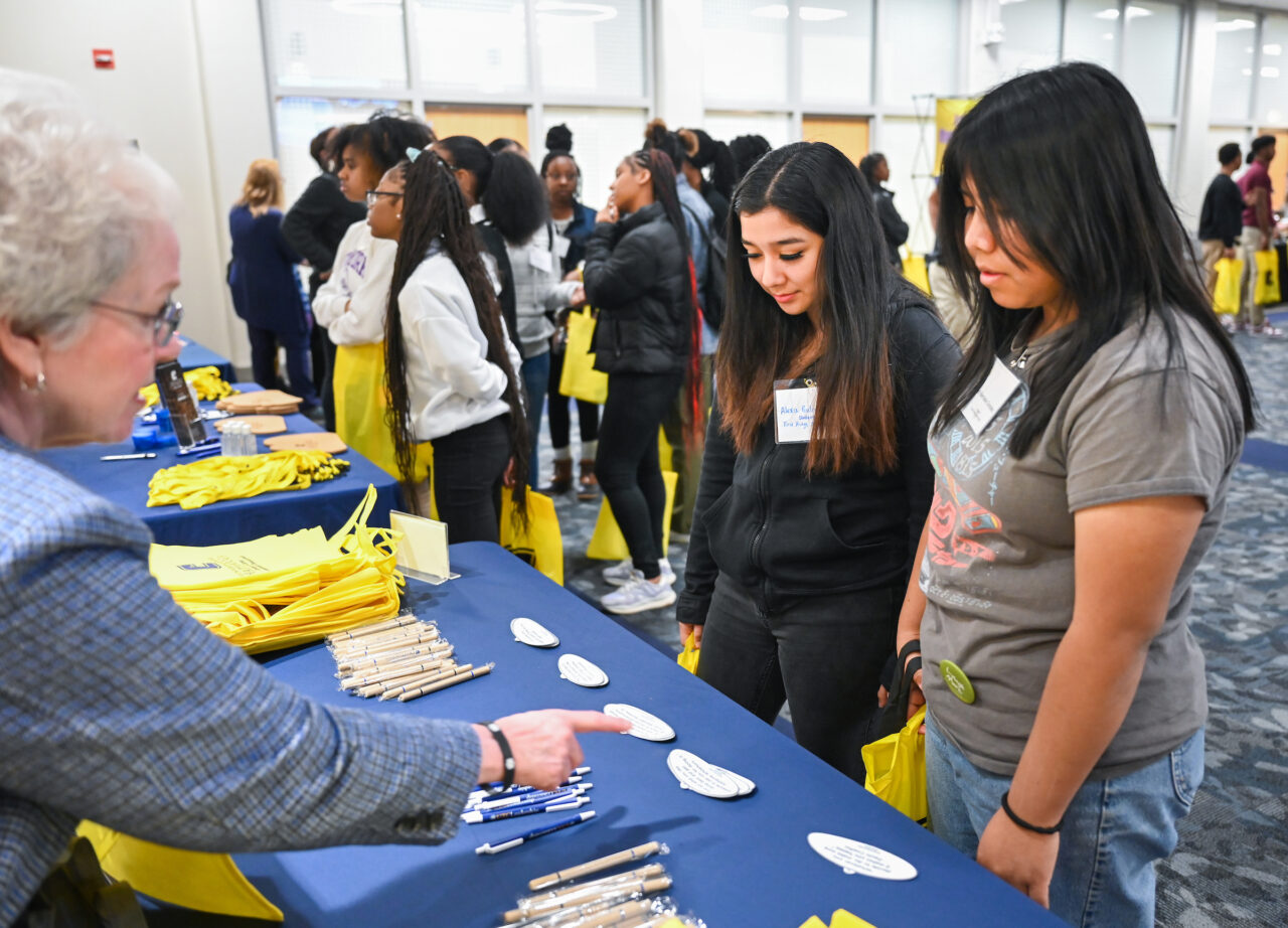 High school students attend the Education Equal Opportunity Group’s Career Speed Networking Wednesday, Mar. 8, 2023 in the University Center.