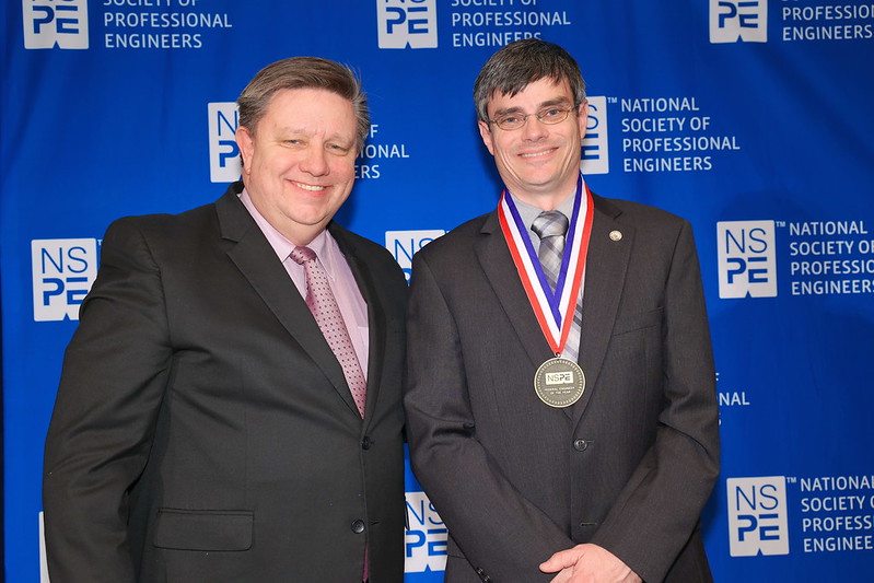 Dr. Stephen Craven, right, with National Society of Professional Engineers President Britt Smith.