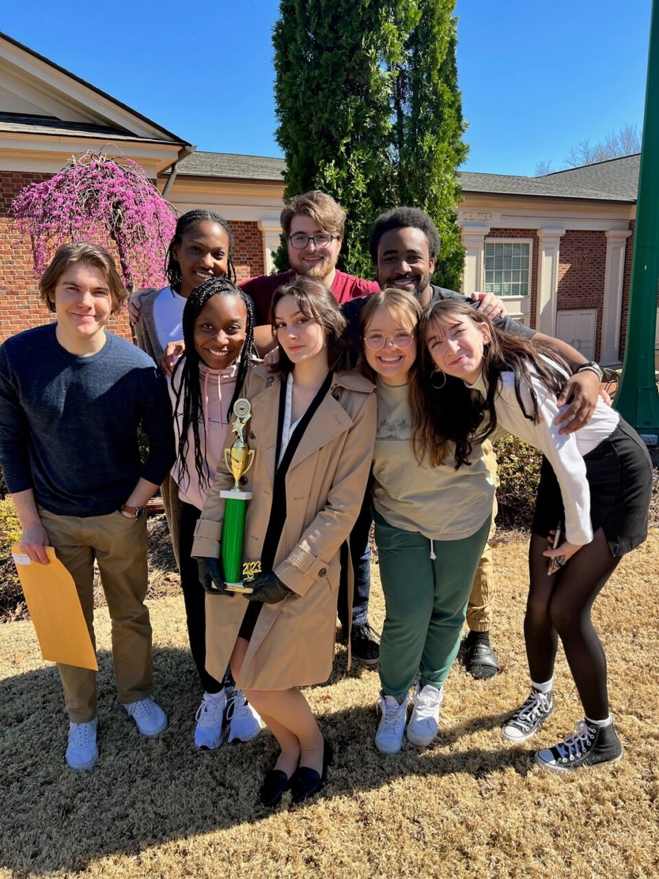 Back row: Lauren Igoni, Giuliano Duva and Jalil Bowler. Front row: Sam Kline, Taylor Johnson, Stacy Cunningham, Sophia Kennan and Nicole Knight-Fallon. Photo by Mike Giglio.
