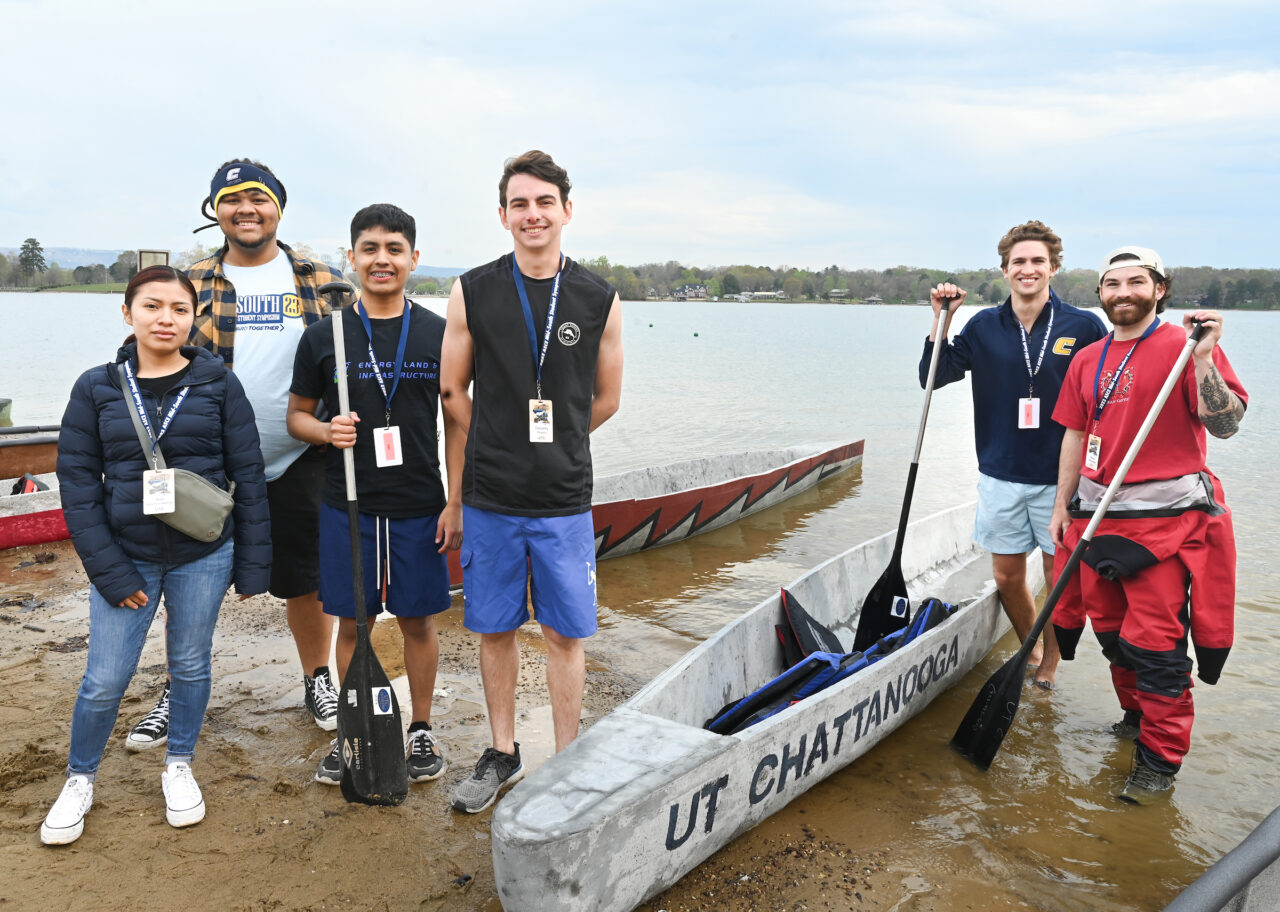 Concrete Canoe races and Steel Bridge building, Friday, March 31, 2023 at Chester Frost as part of the American Society of Civil Engineers Mid-South Student Symposium.