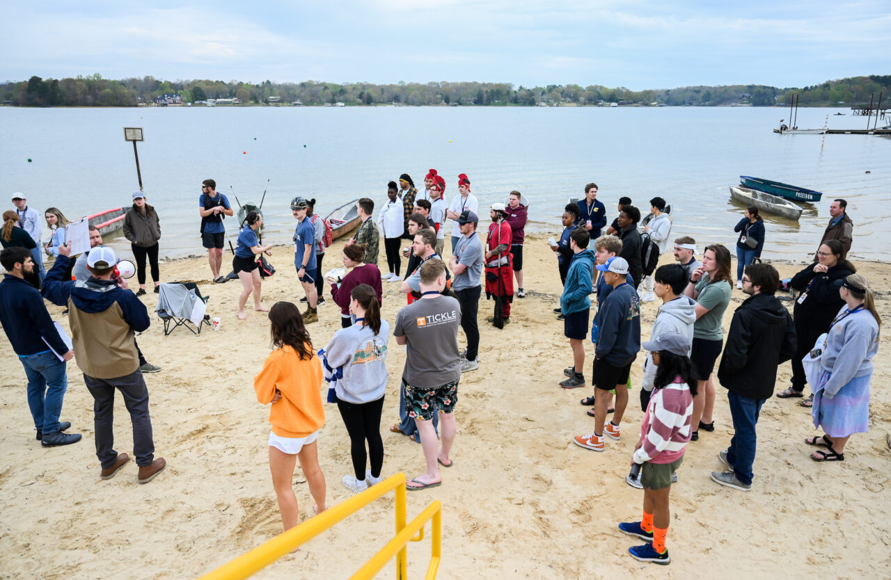 Concrete Canoe races and Steel Bridge building, Friday, March 31, 2023 at Chester Frost as part of the American Society of Civil Engineers Mid-South Student Symposium.